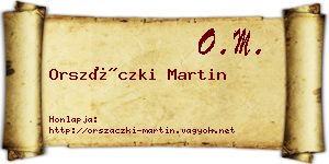 Orszáczki Martin névjegykártya